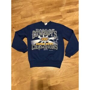 Vintage Dallas Cowboys Super Bowl Sweatshirt Kids M made in USA‎ Team Rated